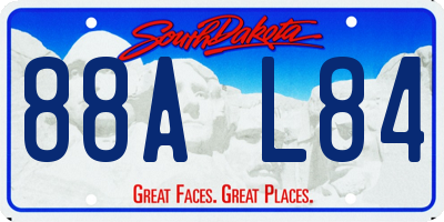SD license plate 88AL84