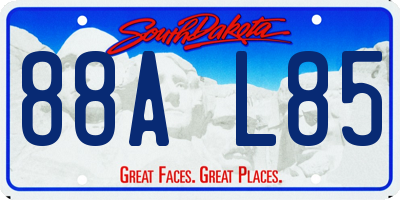 SD license plate 88AL85