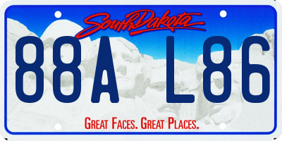 SD license plate 88AL86