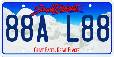 SD license plate 88AL88