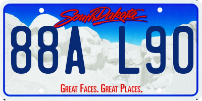 SD license plate 88AL90