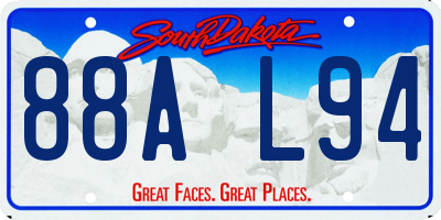 SD license plate 88AL94