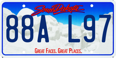 SD license plate 88AL97