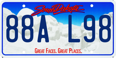 SD license plate 88AL98