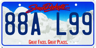 SD license plate 88AL99