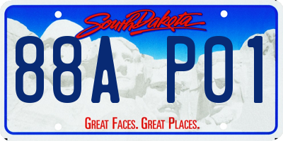 SD license plate 88AP01