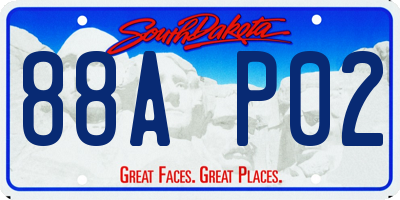 SD license plate 88AP02