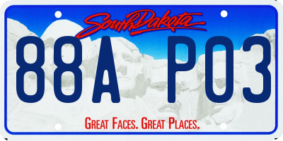 SD license plate 88AP03