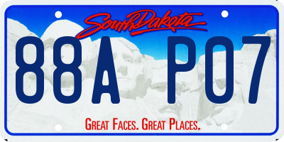 SD license plate 88AP07