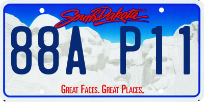 SD license plate 88AP11