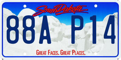 SD license plate 88AP14