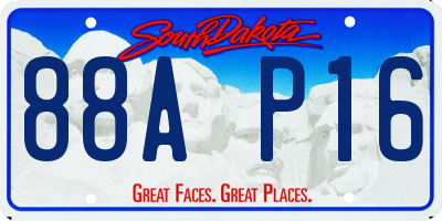 SD license plate 88AP16