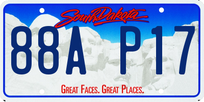 SD license plate 88AP17