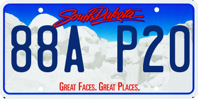 SD license plate 88AP20