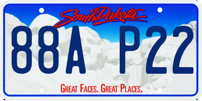SD license plate 88AP22