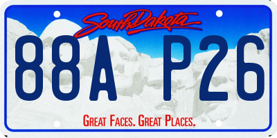 SD license plate 88AP26