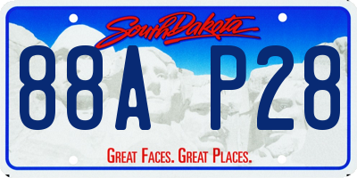 SD license plate 88AP28