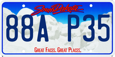 SD license plate 88AP35