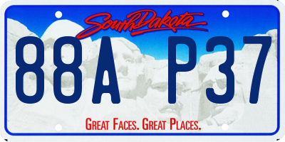 SD license plate 88AP37