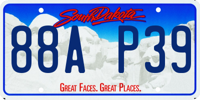 SD license plate 88AP39