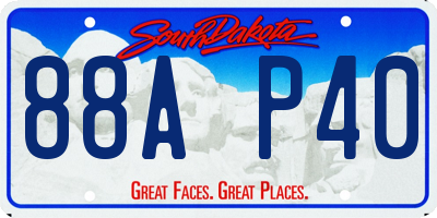 SD license plate 88AP40
