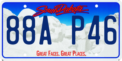 SD license plate 88AP46