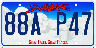 SD license plate 88AP47