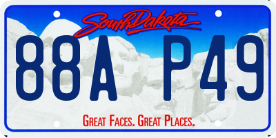 SD license plate 88AP49