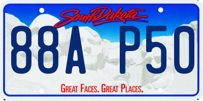SD license plate 88AP50