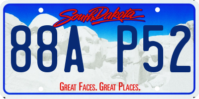 SD license plate 88AP52