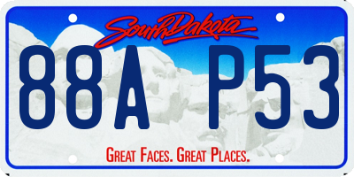 SD license plate 88AP53