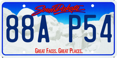 SD license plate 88AP54