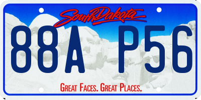 SD license plate 88AP56