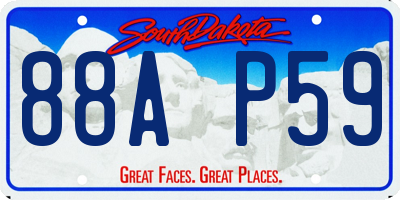 SD license plate 88AP59