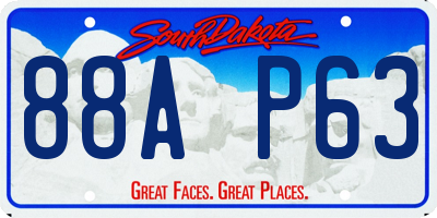 SD license plate 88AP63