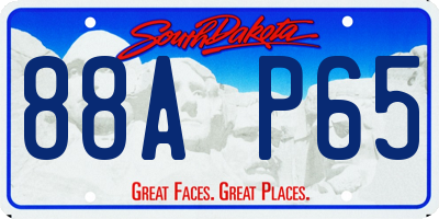 SD license plate 88AP65