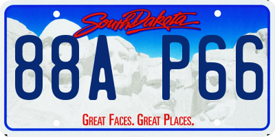 SD license plate 88AP66