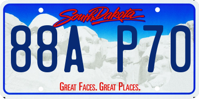 SD license plate 88AP70