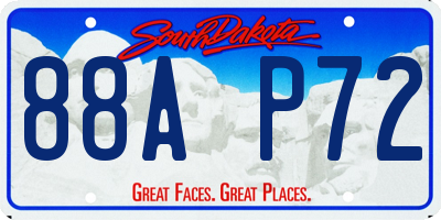 SD license plate 88AP72