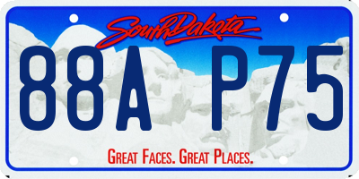 SD license plate 88AP75