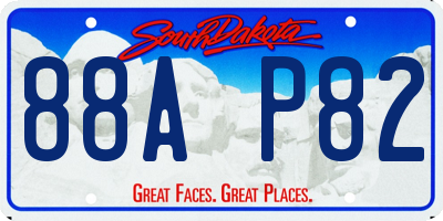 SD license plate 88AP82