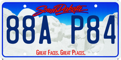 SD license plate 88AP84