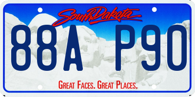 SD license plate 88AP90