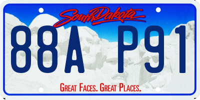 SD license plate 88AP91
