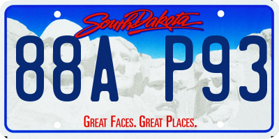 SD license plate 88AP93