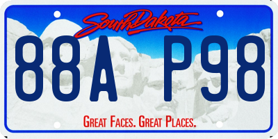 SD license plate 88AP98