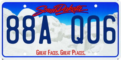 SD license plate 88AQ06