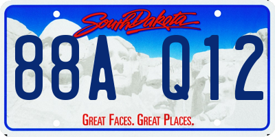 SD license plate 88AQ12