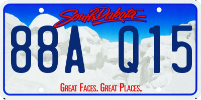 SD license plate 88AQ15