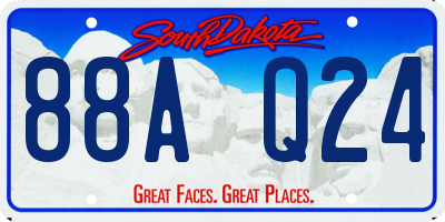 SD license plate 88AQ24